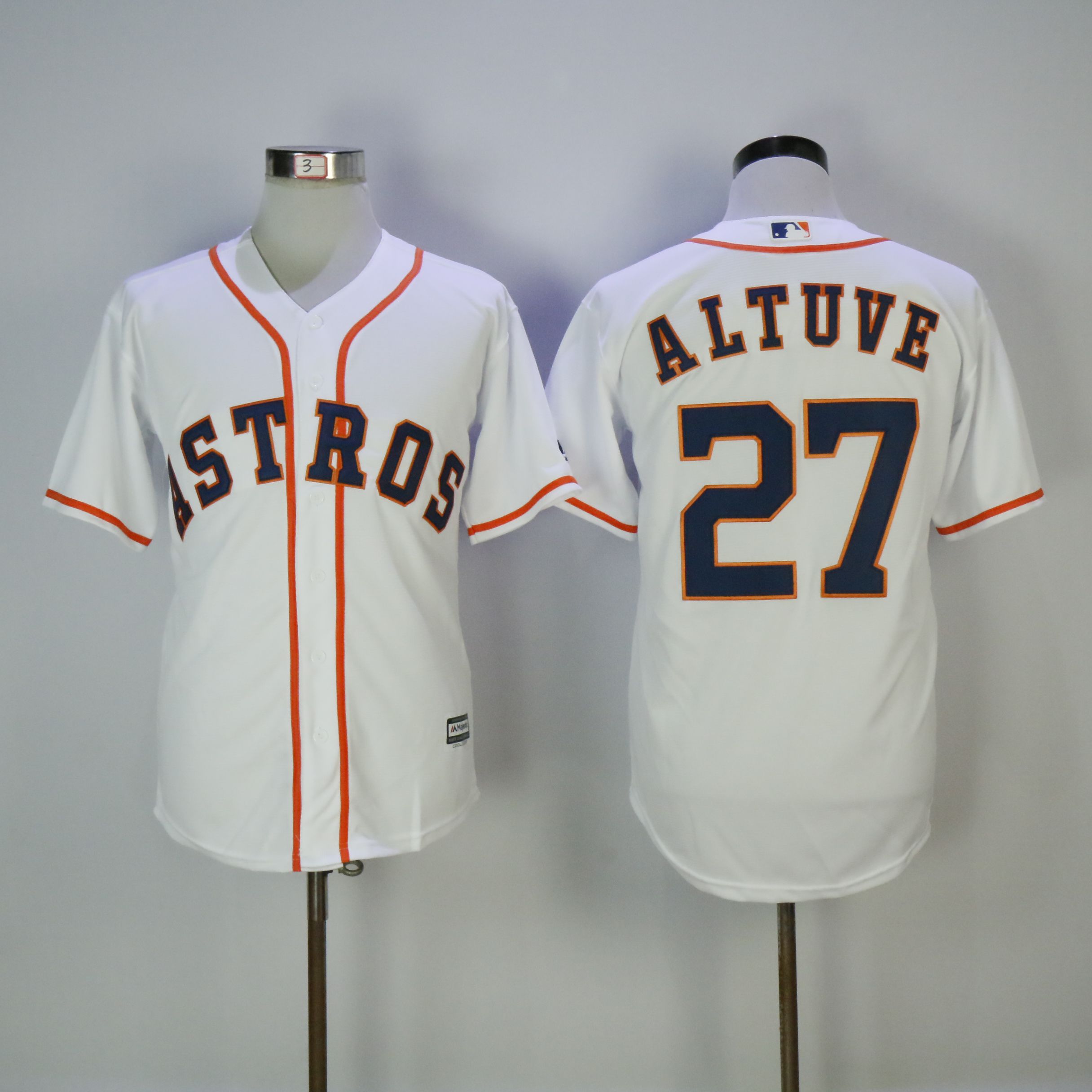 Men Houston Astros 27 Altuve White MLB Jerseys